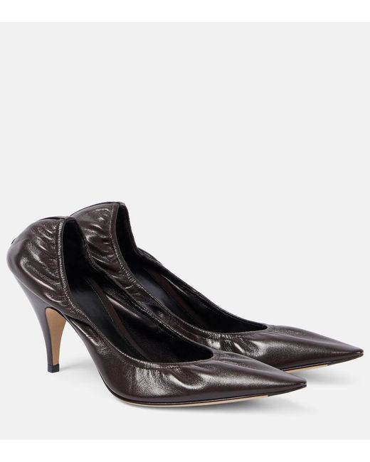 The Row Brown Uxor Leather Pumps