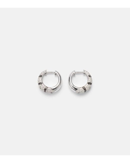 Yvonne Léon White Zebre 18Kt Hoop Earrings With Diamonds