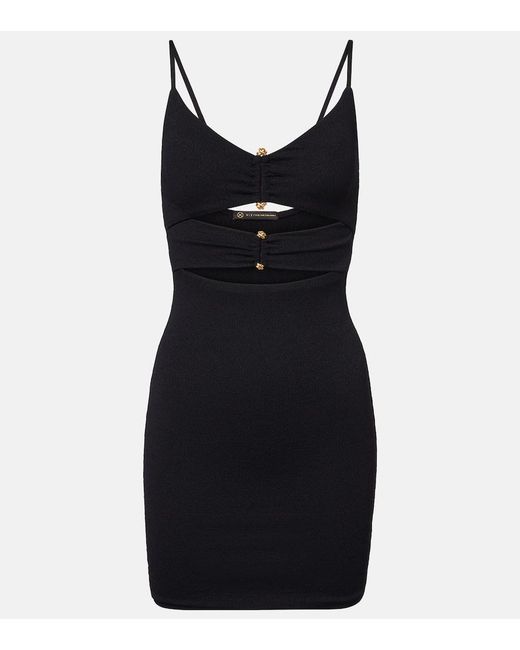 ViX Black Nika Cutout Embellished Minidress