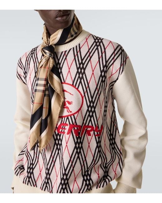 Pullover di Burberry in White da Uomo