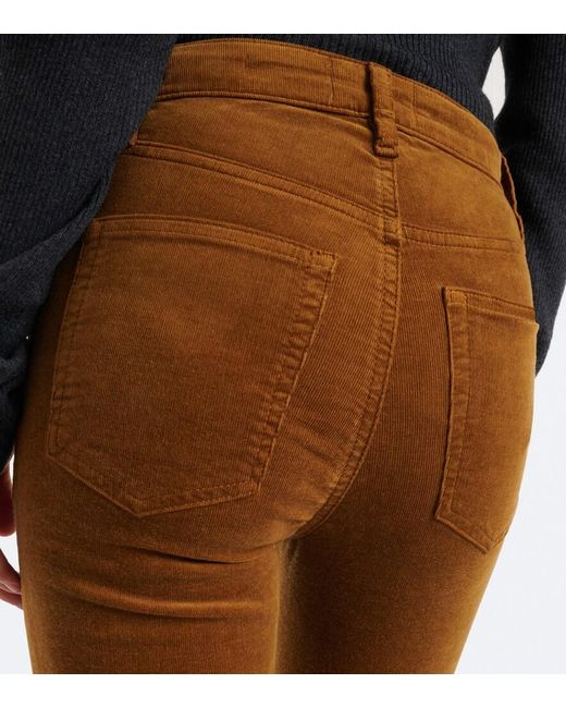 FRAME Brown The Corduroy Bootcut Cotton-Blend Pants