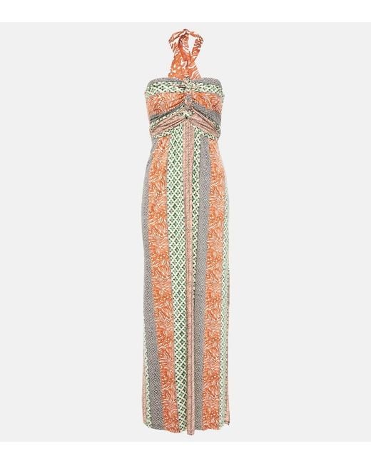 Diane von Furstenberg White Annabelle Printed Jersey Maxi Dress