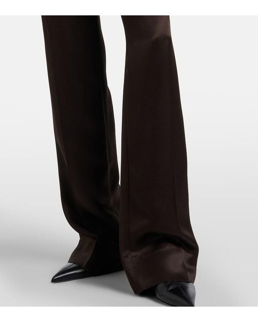 Tom Ford Black Pleated Silk Straight Pants
