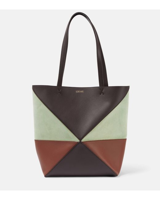 Loewe Brown Puzzle Fold Leather Tote Bag