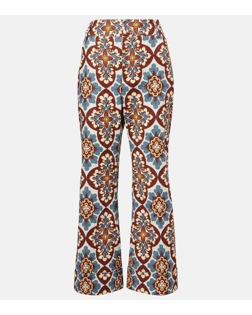 LaDoubleJ Multicolor Hendrix High-Rise Cotton Flared Pants