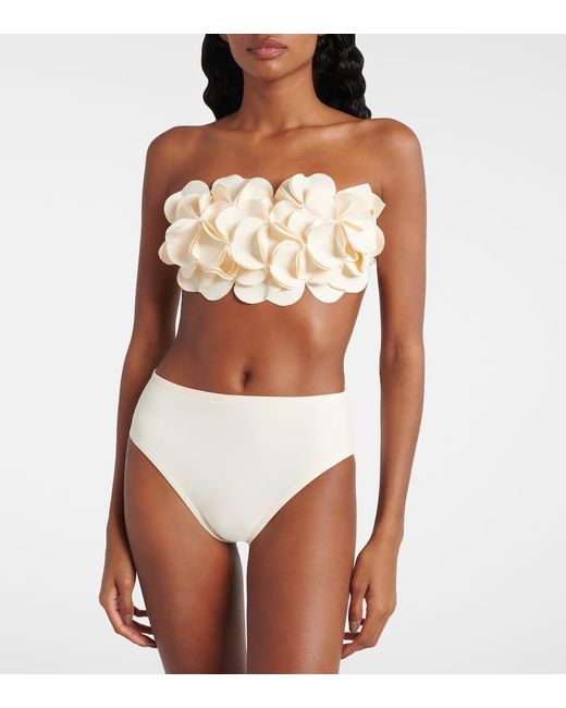 Karla Colletto Natural Floral Bandeau Bikini Top