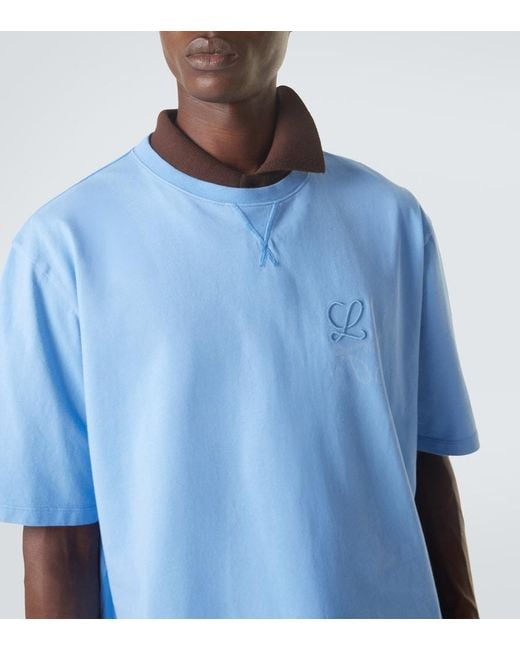 Loewe Blue Anagram Cotton Jersey T-Shirt for men