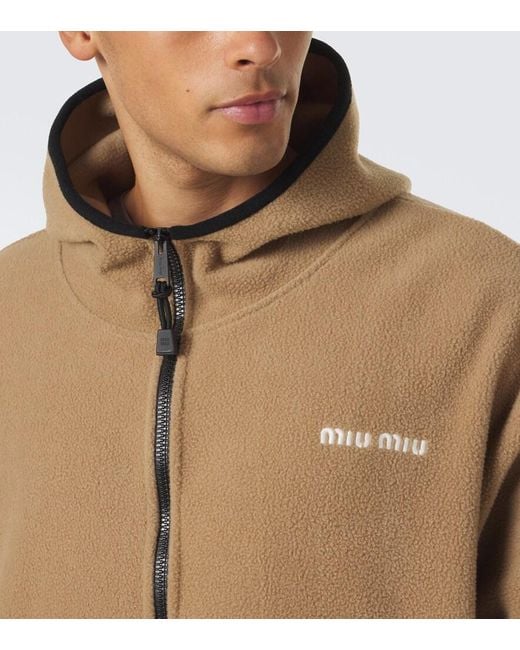 Miu Miu Natural Hooded Fleece Jacket for men