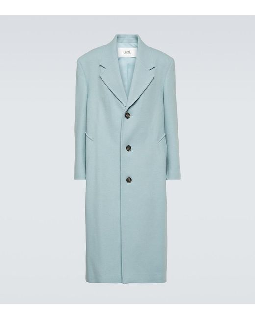 AMI Oversize-Mantel aus Gabardine in Blue für Herren