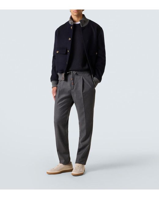 Slowear Gray Wool Tapered Pants for men