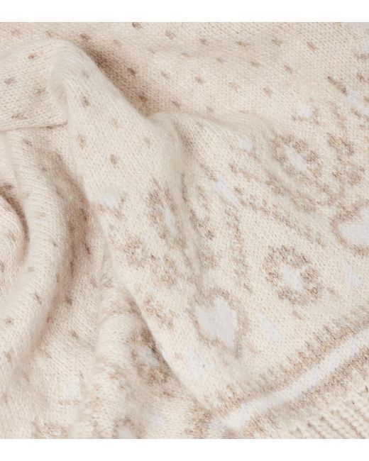 Khaite White Lucerne Fair Isle Cashmere Scarf