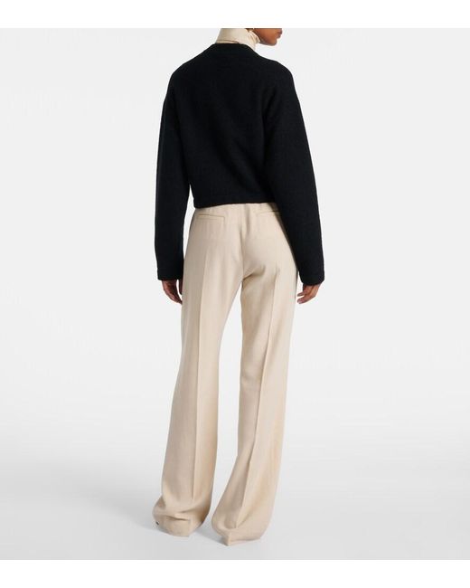 Loro Piana Black Cropped Cotton And Silk Cardigan