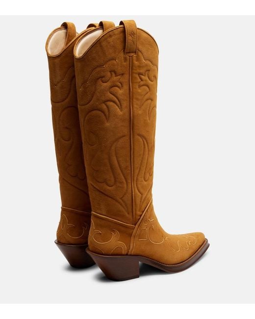 Gabriela Hearst Brown Capitana Suede Cowboy Boots