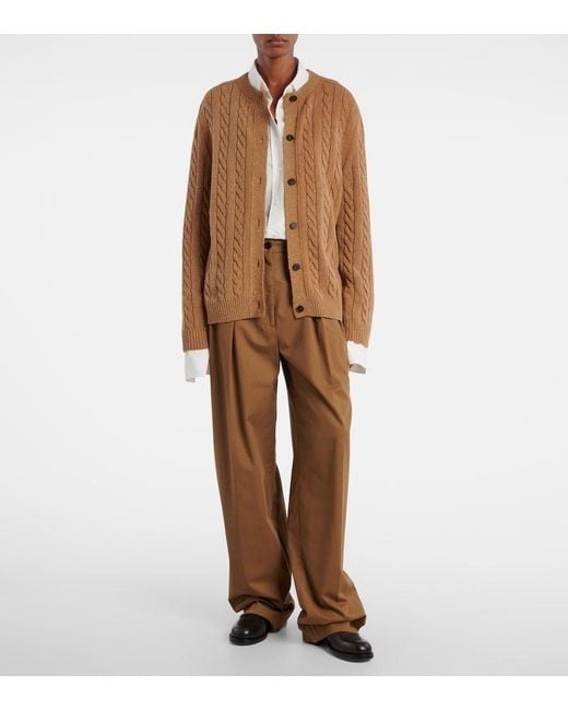 The Row Brown Loneke Virgin Wool Cardigan