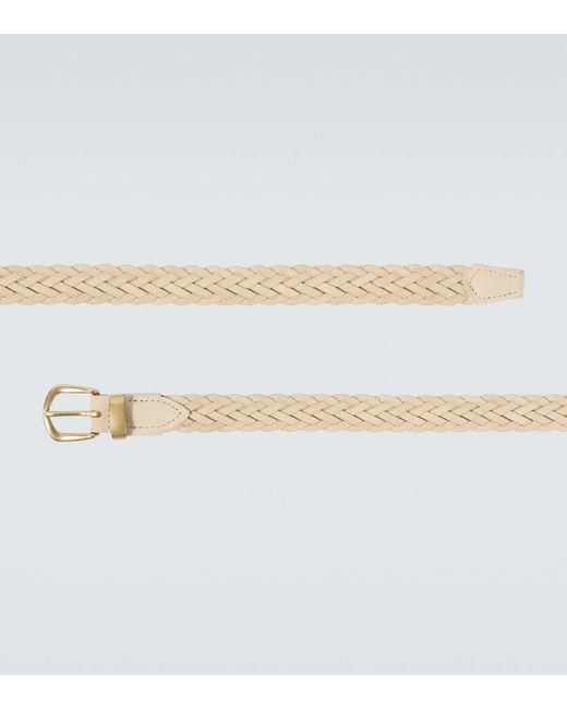 Eleventy Natural Braided Suede Belt for men