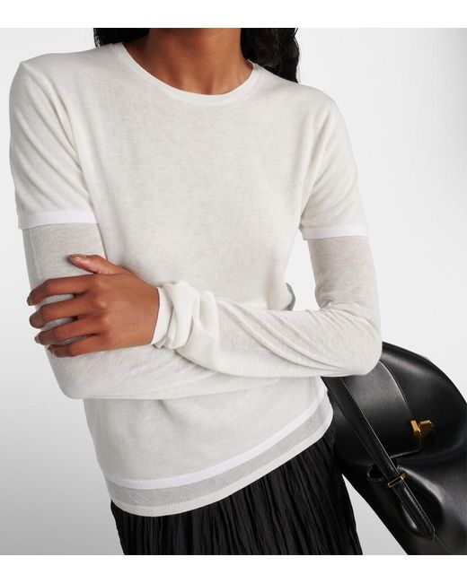 Totême White Layered Jersey Top