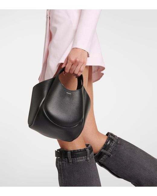 Coperni Black Bucket-Bag Swipe Mini aus Leder
