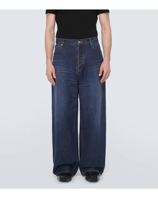 Jeans a gamba larga e vita media di Balenciaga in Blue da Uomo