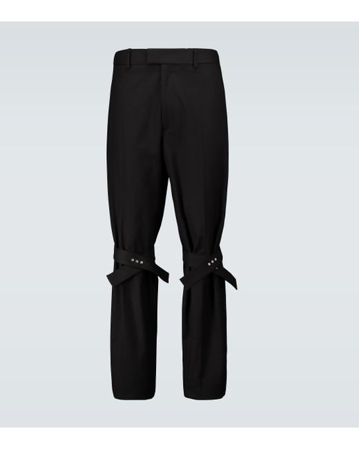 Bottega Veneta Black Pants With Knee Strap Detail