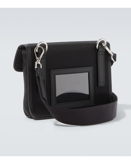 Prada Black Re-Nylon Leather-Trimmed Shoulder Bag for men