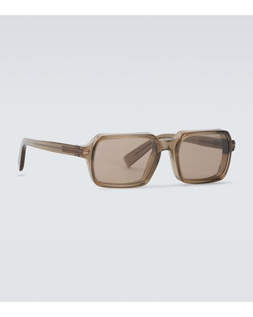 Zegna Brown Square Sunglasses for men