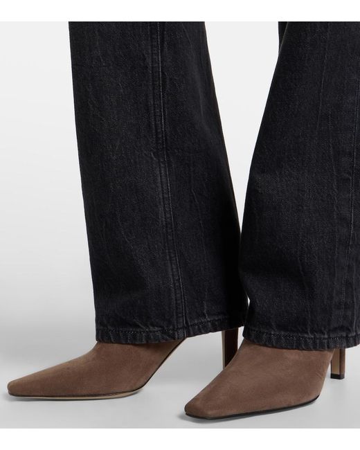 The Row Brown Carla Suede Ankle Boots