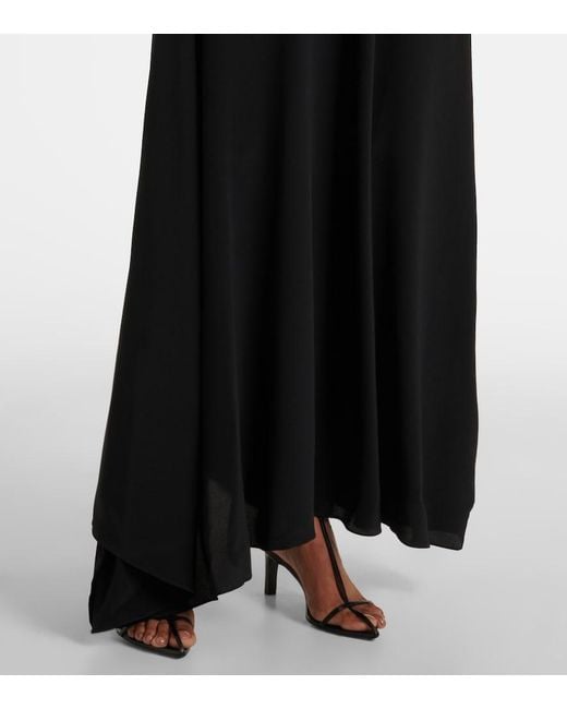 Faithfull The Brand Black Palome Silk Maxi Dress