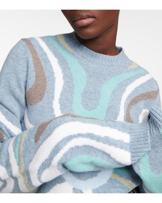Emilio Pucci Blue X Fusalp Intarsia Wool Cardigan