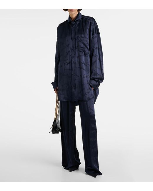 Balenciaga Blue Cocoon Silk Shirt