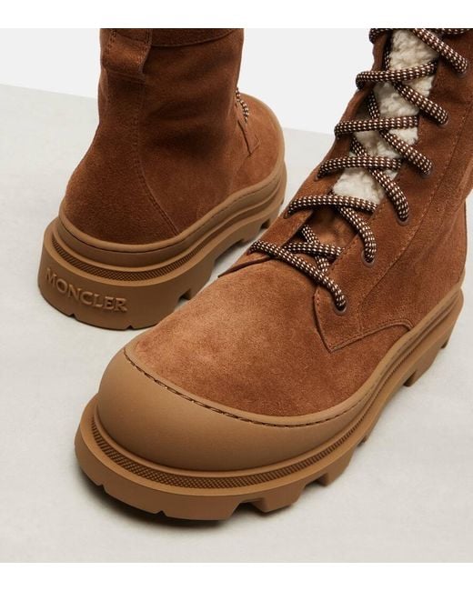 Moncler Brown Vera Suede Lace-Up Boots