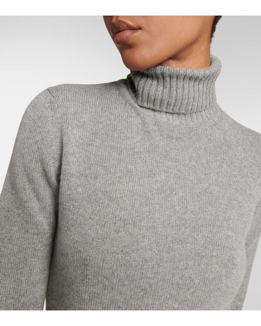 Loro Piana Gray Parksville Cashmere Turtleneck Sweater