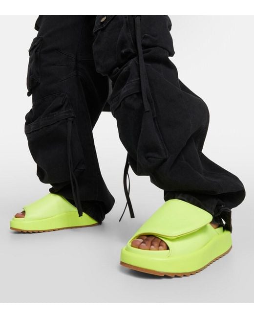 Gia Borghini Yellow Gia 1 Leather Slides