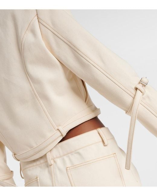 AYA MUSE Natural Tuxis Cropped Denim Jacket