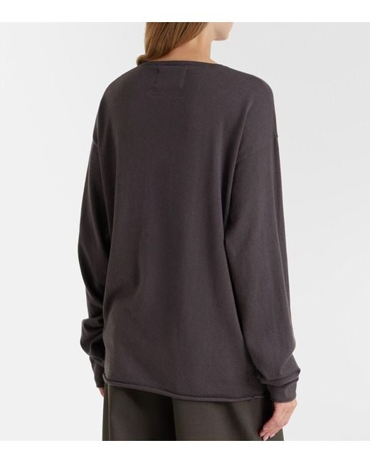 Extreme Cashmere Gray N°347 Aries Cotton And Cashmere Sweater