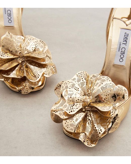 Jimmy Choo Metallic Mimmi Mirrored Leather Sandals