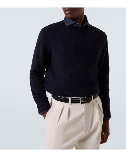 Dunhill Pullover Aus Baumwolle in Blue für Herren