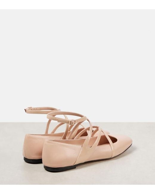 Jimmy Choo Pink Astoria Leather Ballet Flats
