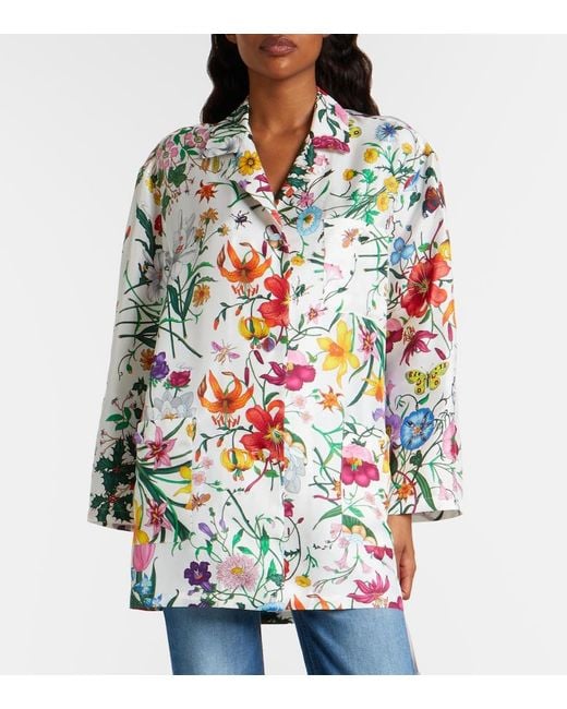 Camicia Flora di Gucci in White