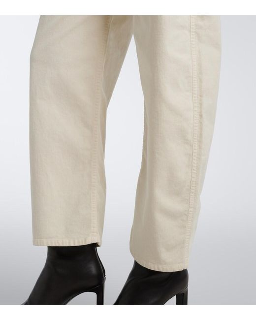 Nili Lotan Natural Tribeca Cotton-Blend Corduroy Barrel-Leg Pants