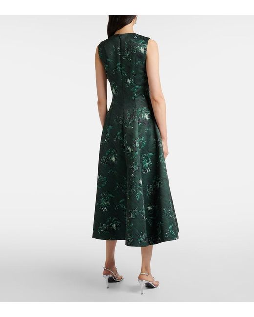 Emilia Wickstead Green Mara Floral Taffetta Gown