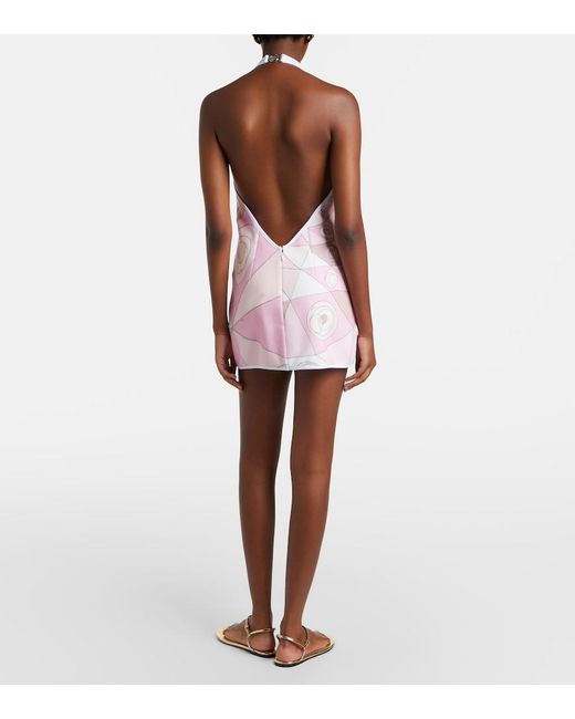 Emilio Pucci Pink Occhi Cotton-Blend Minidress