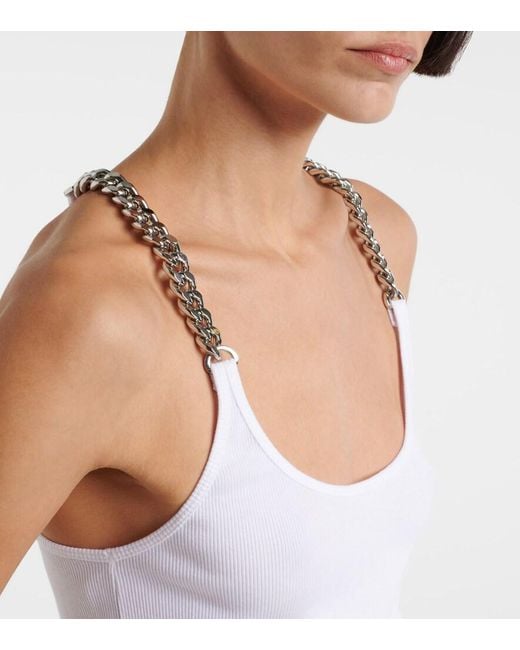 Stella McCartney White Cotton-Blend Tank Top