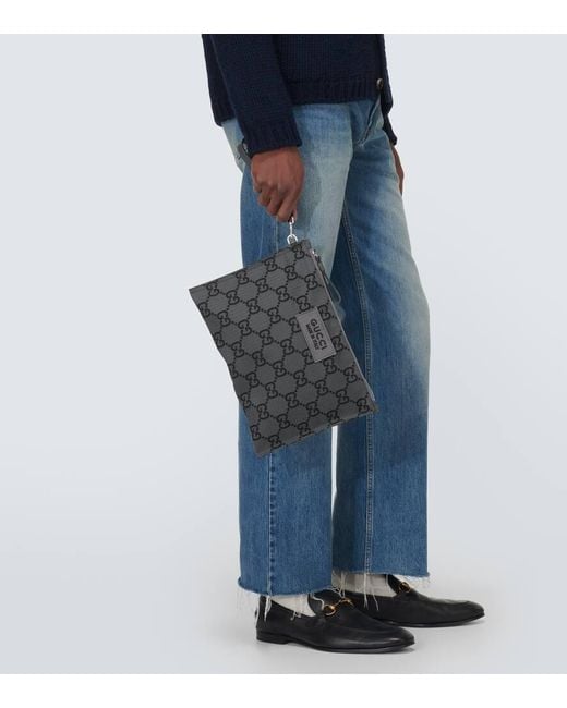 Gucci Etui GG mit Leder in Gray für Herren