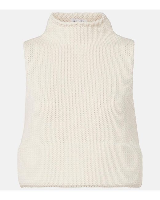 Alaïa White Cropped Cotton-Blend Top