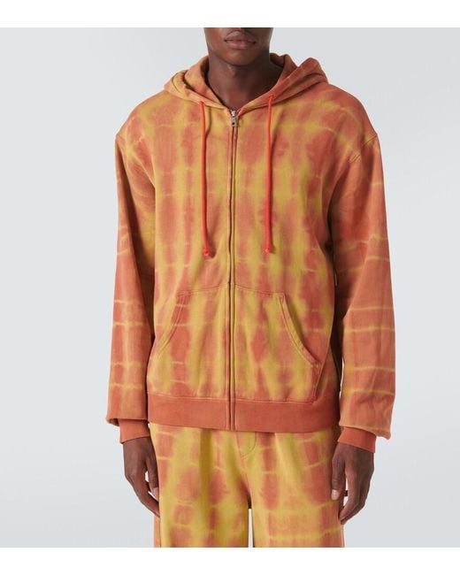 The Elder Statesman Orange Daily Zuzu Cotton And Cashmere Zip-Up Hoodie for men