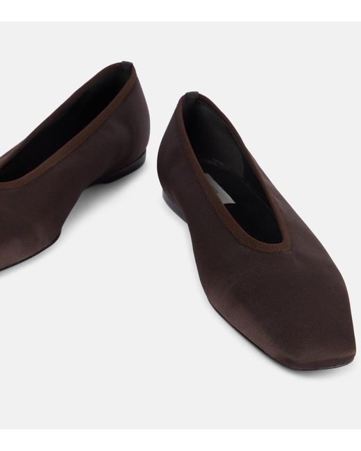 Totême Brown Satin Ballet Flats