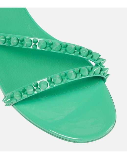Christian Louboutin Green Mafaldina Spikes Leather Sandals