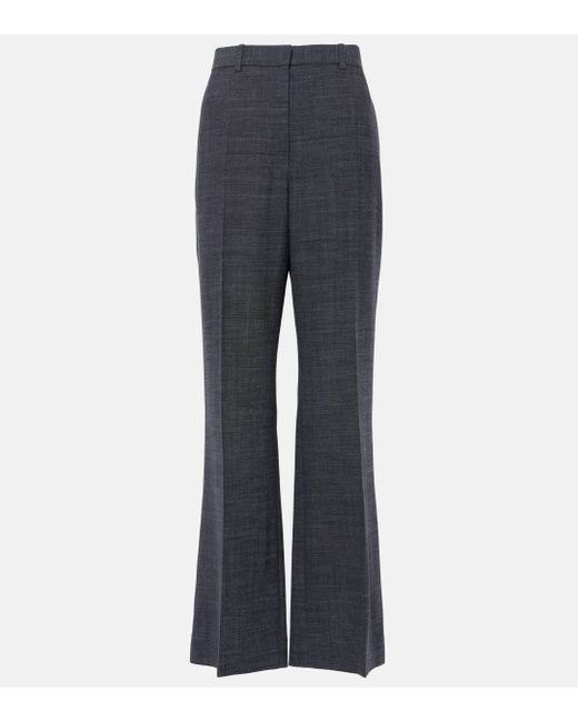 The Row Gray Gandal Virgin Wool Twill Straight Pants