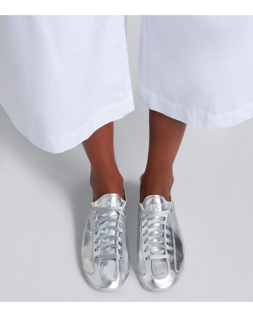 Jacquemus White Tennis Metallic Leather Sneakers