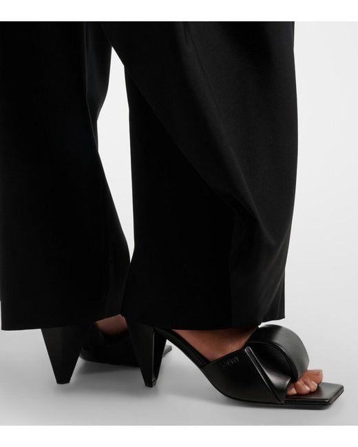 Loewe Black Origami Leather Mules